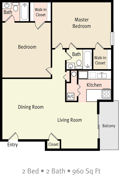 Shoreview2Bd 2Bth 960F.